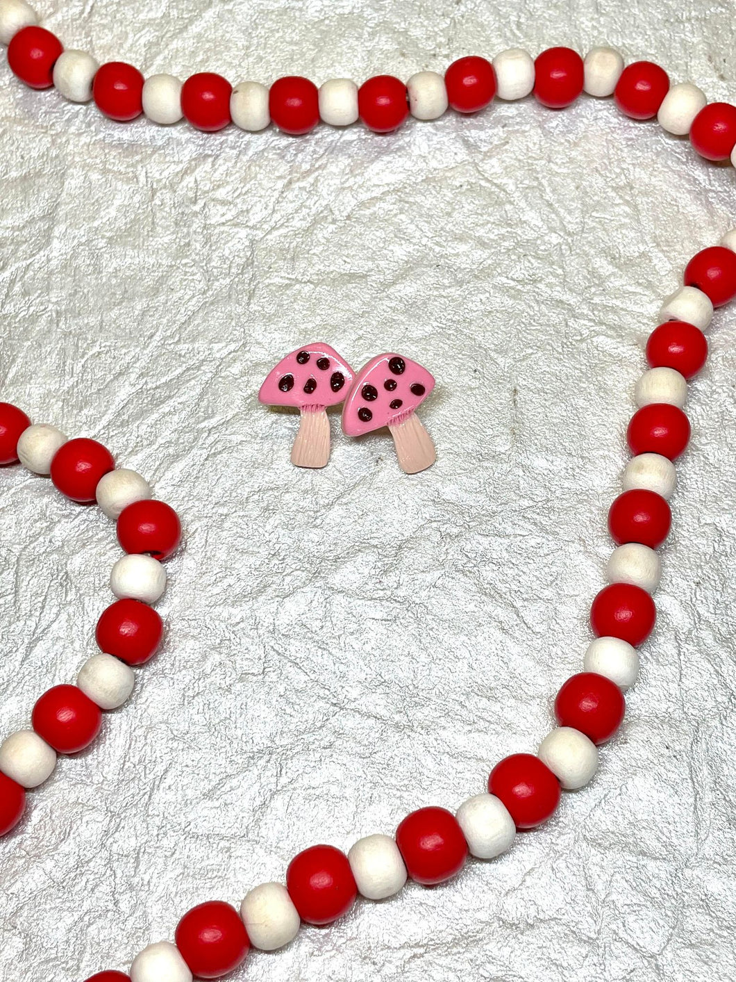 Pink Mushroom Studs